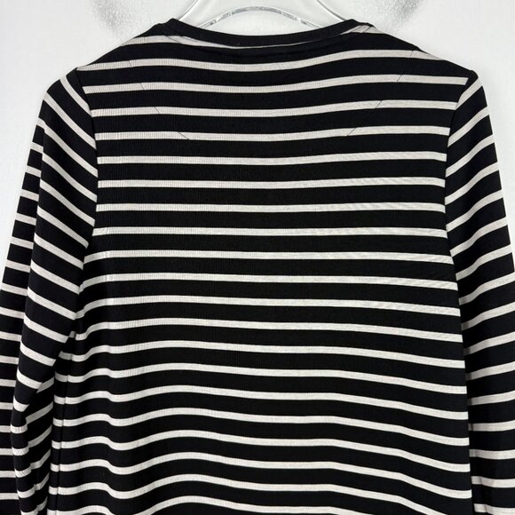 NWT Chico's Zenergy Soft Scuba Stripe Long Sleeve Top Black 0 Size Small NEW - Picture 9 of 10